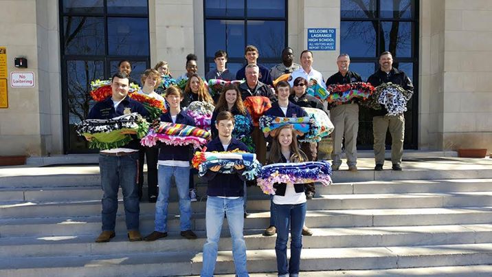 LaGrange High School FFA Chapter donates fleece blankets to agency
